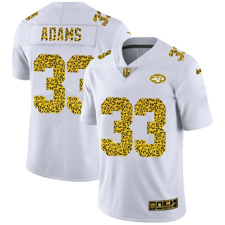 Maillot Homme New York Jets Jamal Adams 33 Nike Flocked Leopard Print Blanc